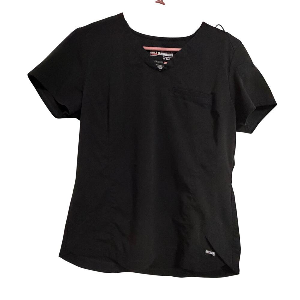 Greys anatomy scrub top stretch sz M black nurse workwear